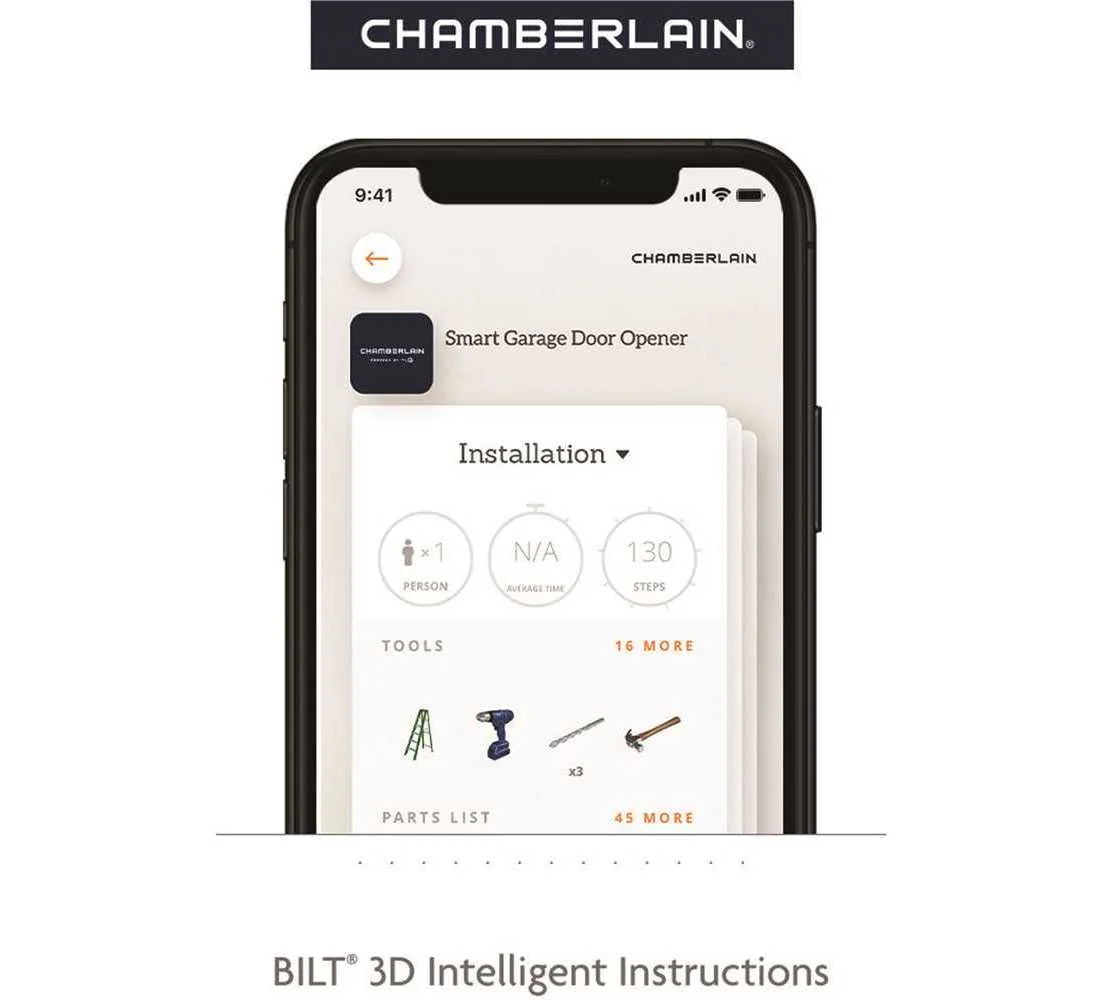 Chamberlain 0.5 HP Chain Drive Smart Garage Door Opener With 7 ft Rail - C2212T - Image 7 Chamberlain 0.5 HP Chain Drive Smart Garage Door Opener With 7 ft Rail - C2212T - Image 7