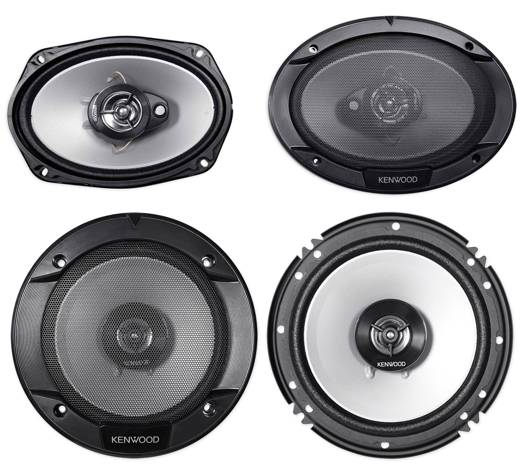 (2) Kenwood KFC - 6966S 6x9" 800 Watt+(2) 6.5" 600 Watt Car Audio Coaxial Speakers
