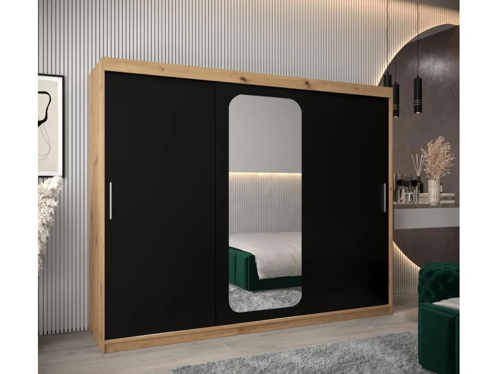 ARMARIO Mueblestop T2 DE PUERTAS CORREDERAS 200/250/62 3 puertas (artisan/negro) 57480PUXG