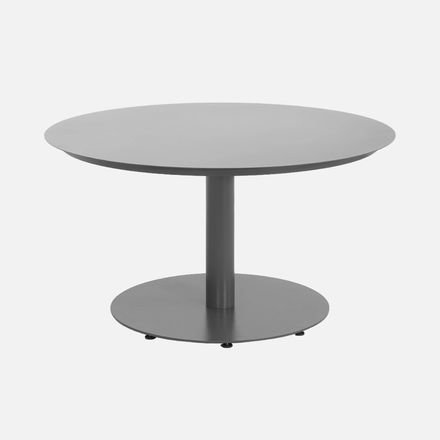 Oreva - Mesa de jardín redonda de aluminio, 6 plazas