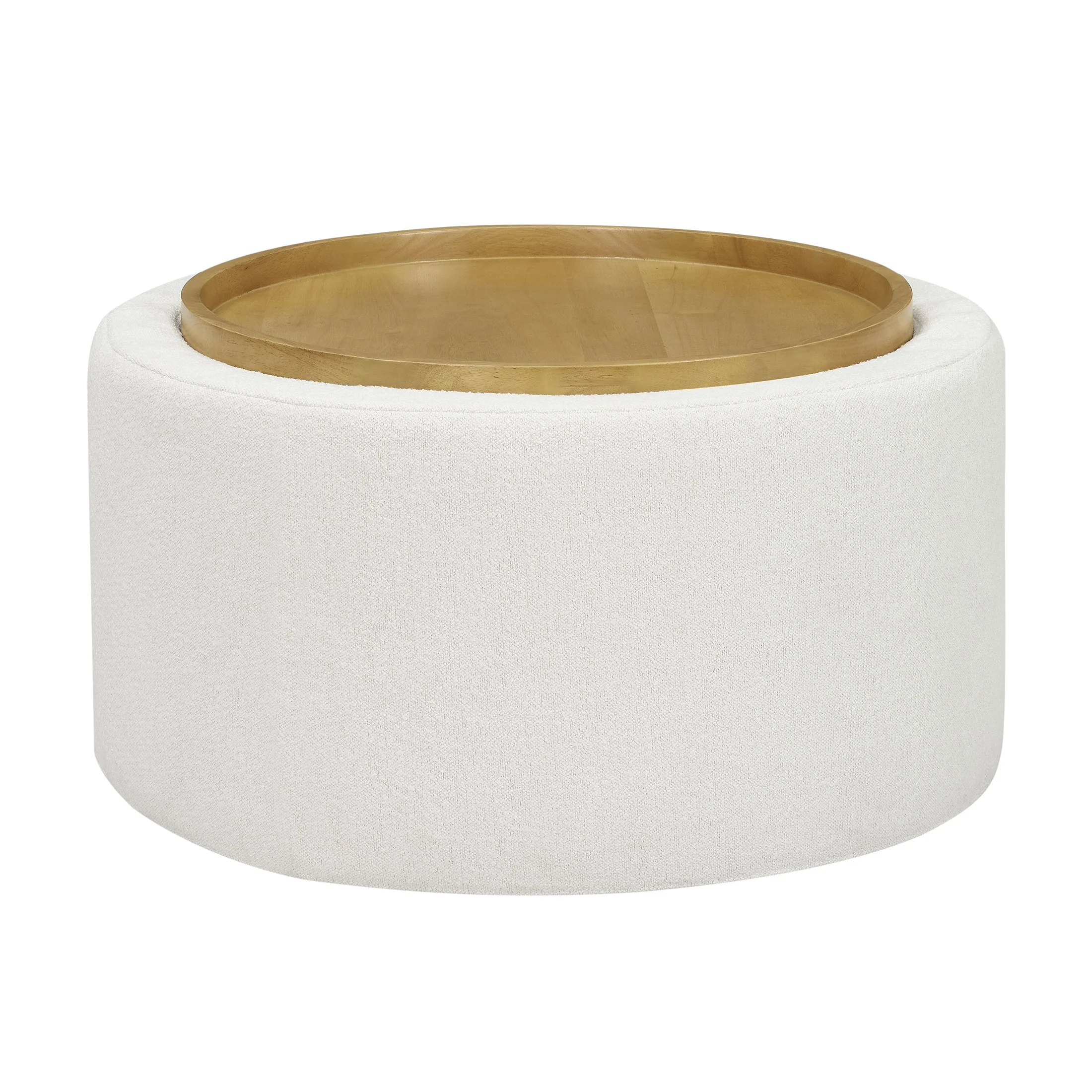 Beautiful Drew Stowaway Coffee Table with Storage by Drew Barrymore, Cream - Image 2
