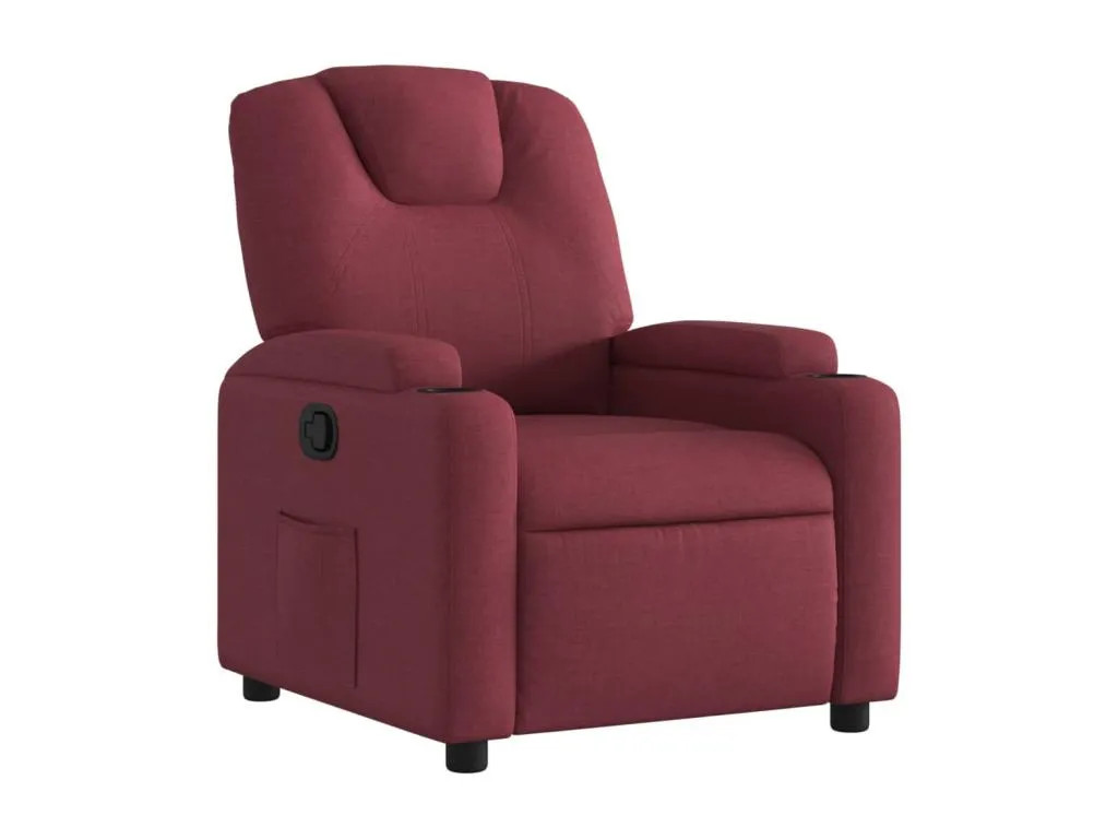 Sillón reclinable de tela color rojo tinto. hxa3606581