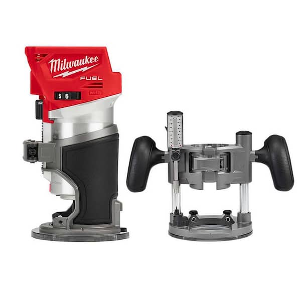 Milwaukee M18 Fuel 18V Lithium-Ion Brushless Cordless Compact Router With Plunge Base - 48-10-5601 Milwaukee M18 Fuel 18V Lithium-Ion Brushless Cordless Compact Router With Plunge Base - 48-10-5601