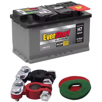 Everstart Platinum AGM Automotive Battery, Group Size H7 / LN4 / 94R 12 Volt, 850 CCA with Top Post Epoxy Battery