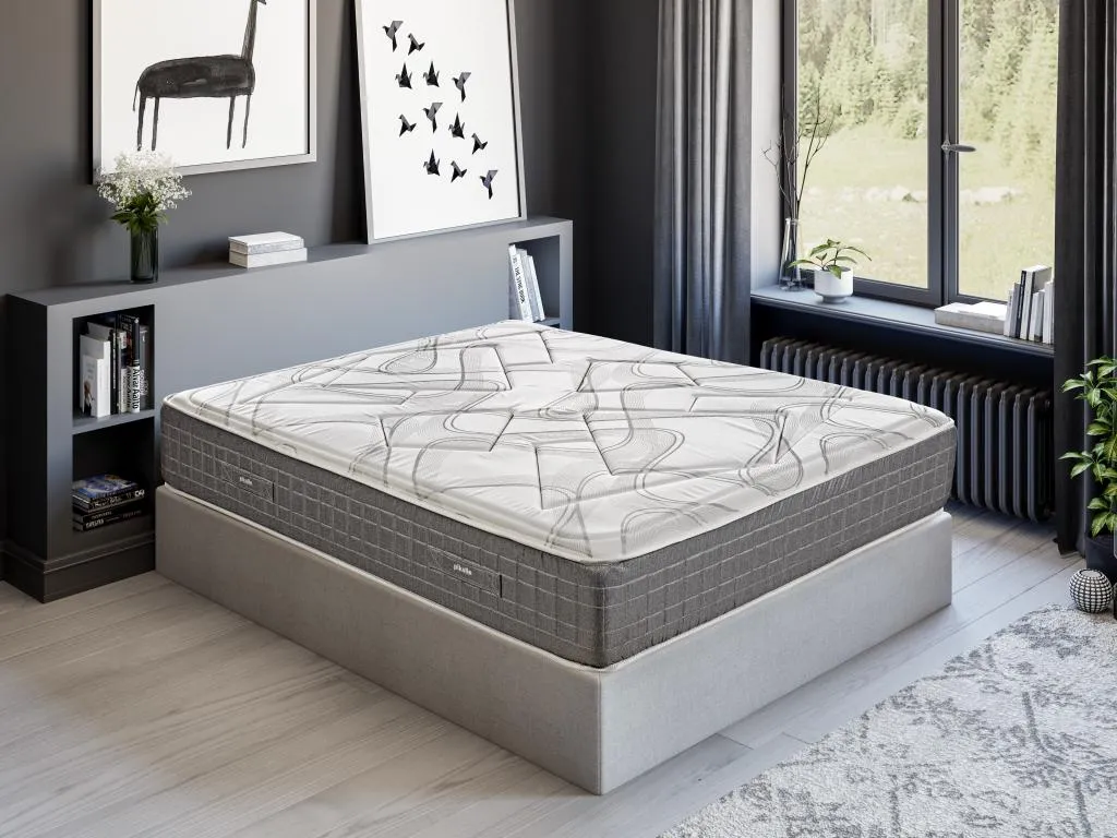 Colchón ensacado 32cm canapé abatible blanco 2 almohadas 135x190 55745OCBD