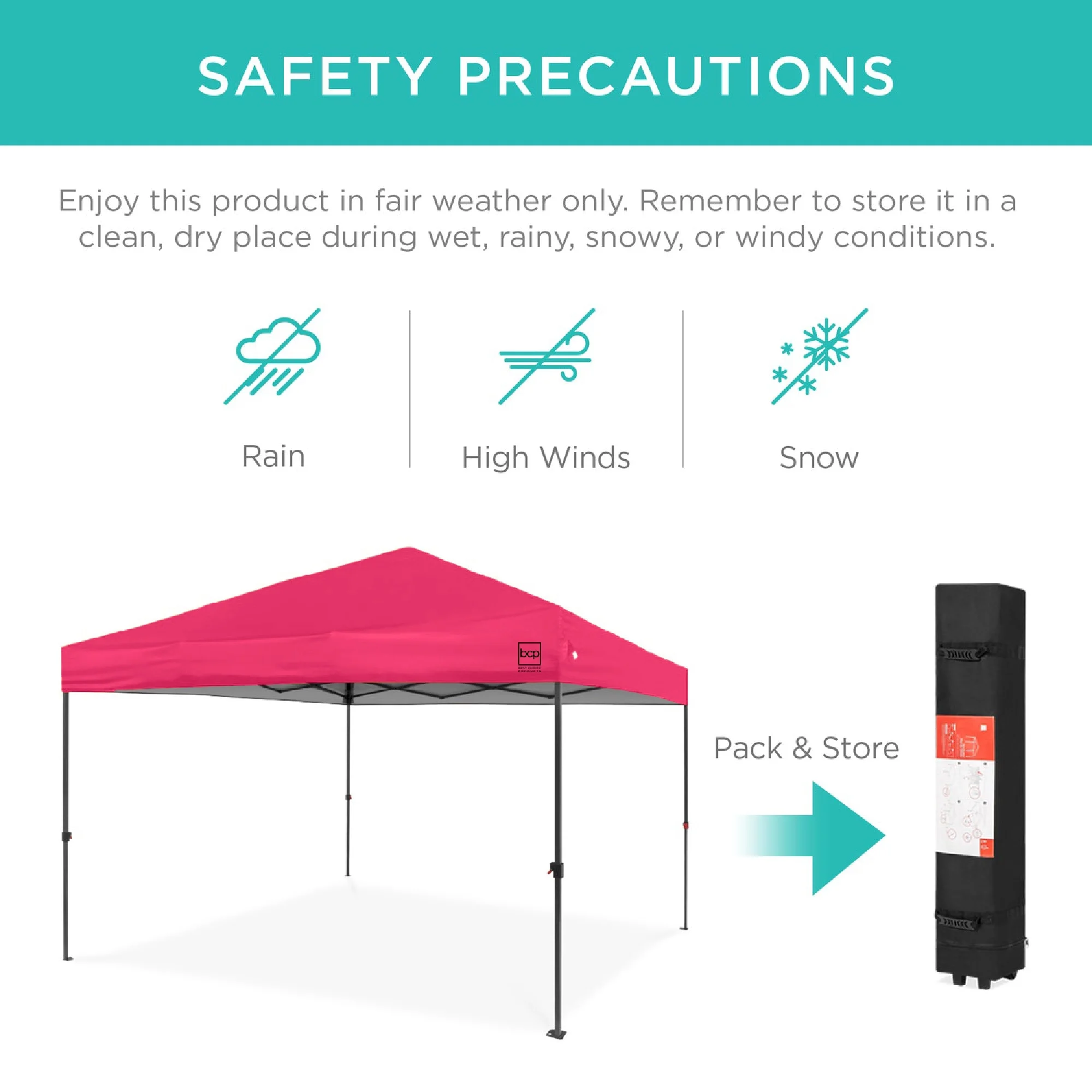 Best Choice Products 10x10ft Easy Setup Pop Up Canopy w/ 1-Button Setup, Wheeled Case, 4 Weight Bags - White - Image 159