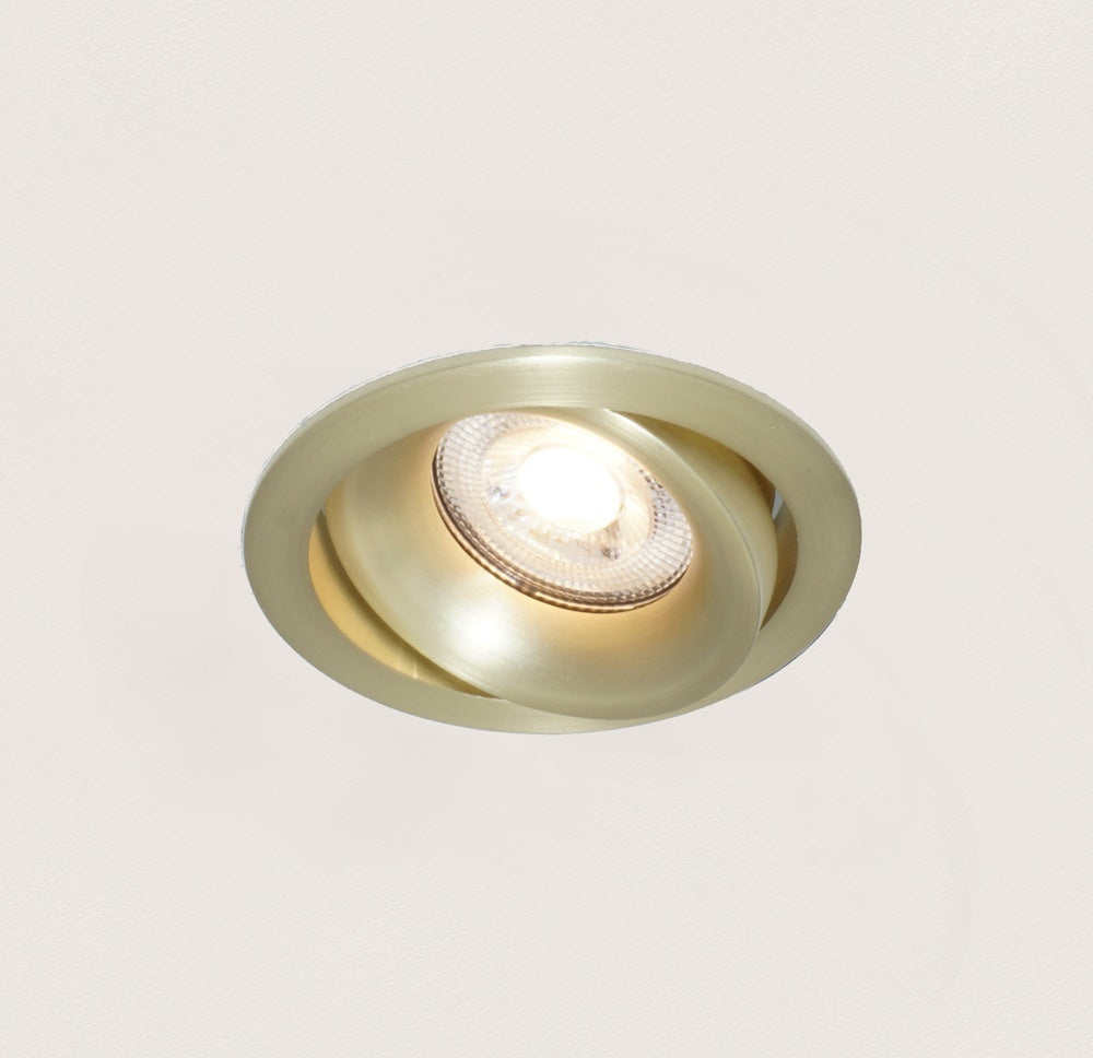 Artdelight Inbouwspot Rond Kantelbaar Mat Goud GU-10