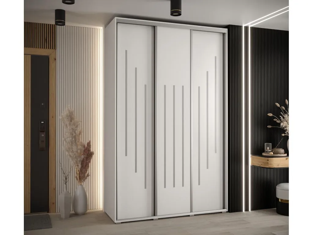 ARMARIO Decounico 8 DE PUERTAS CORREDERAS 235.2/160/45 3 puertas (Blanco/Blanco/Plata)