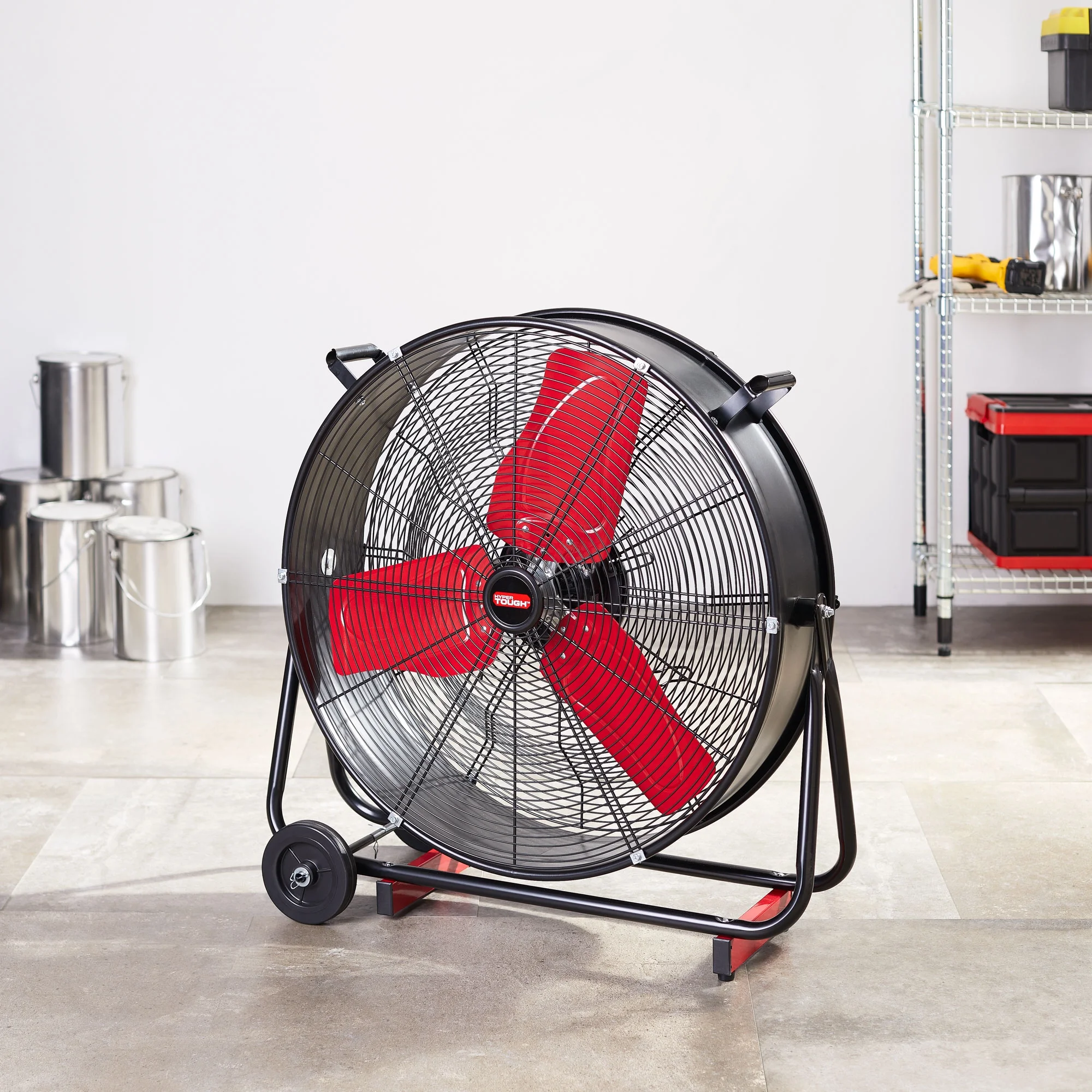 Hyper Tough 24" 2-Speed Metal High Velocity Tiltable Drum Fan - Image 7