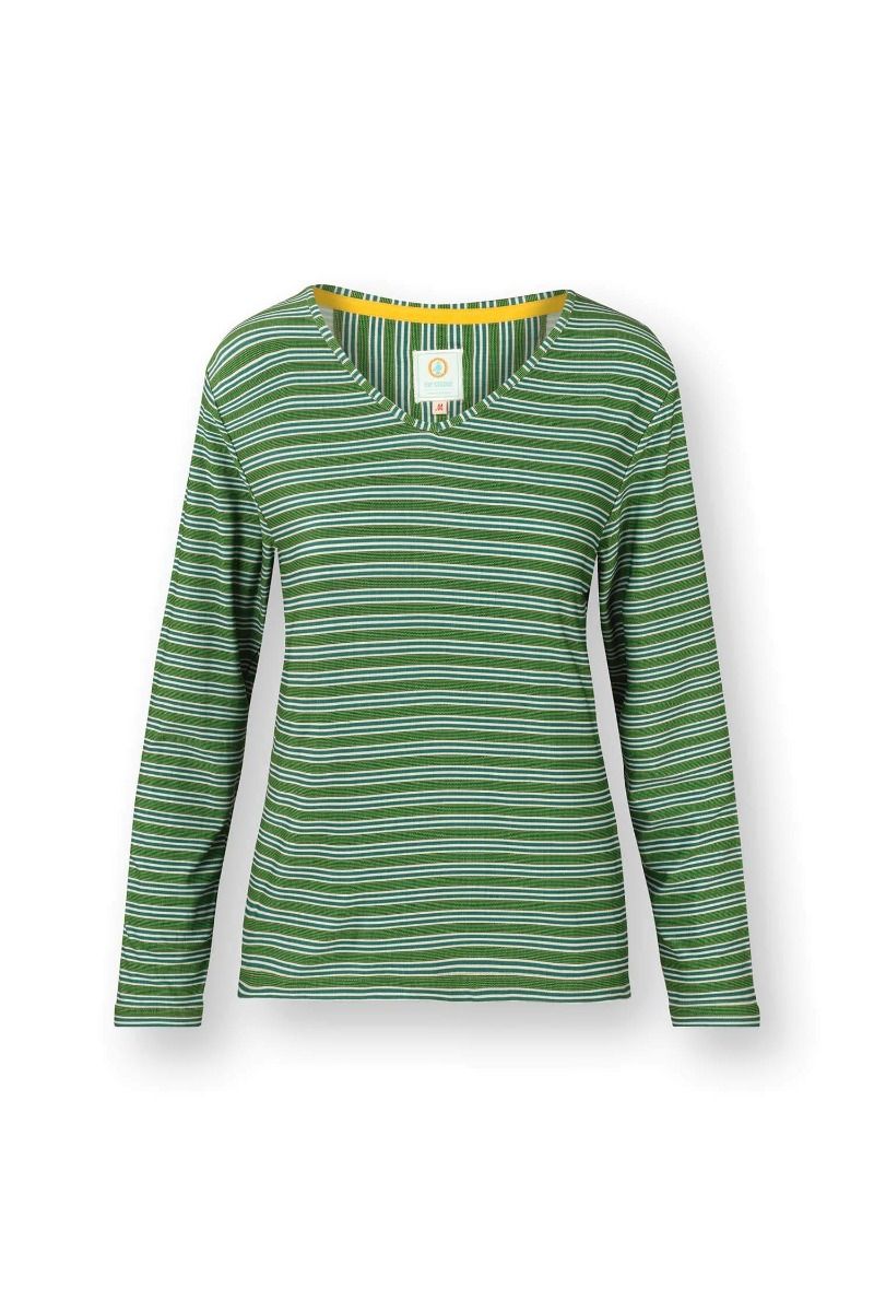 Trice Long Sleeve Top Kente Stripe Green