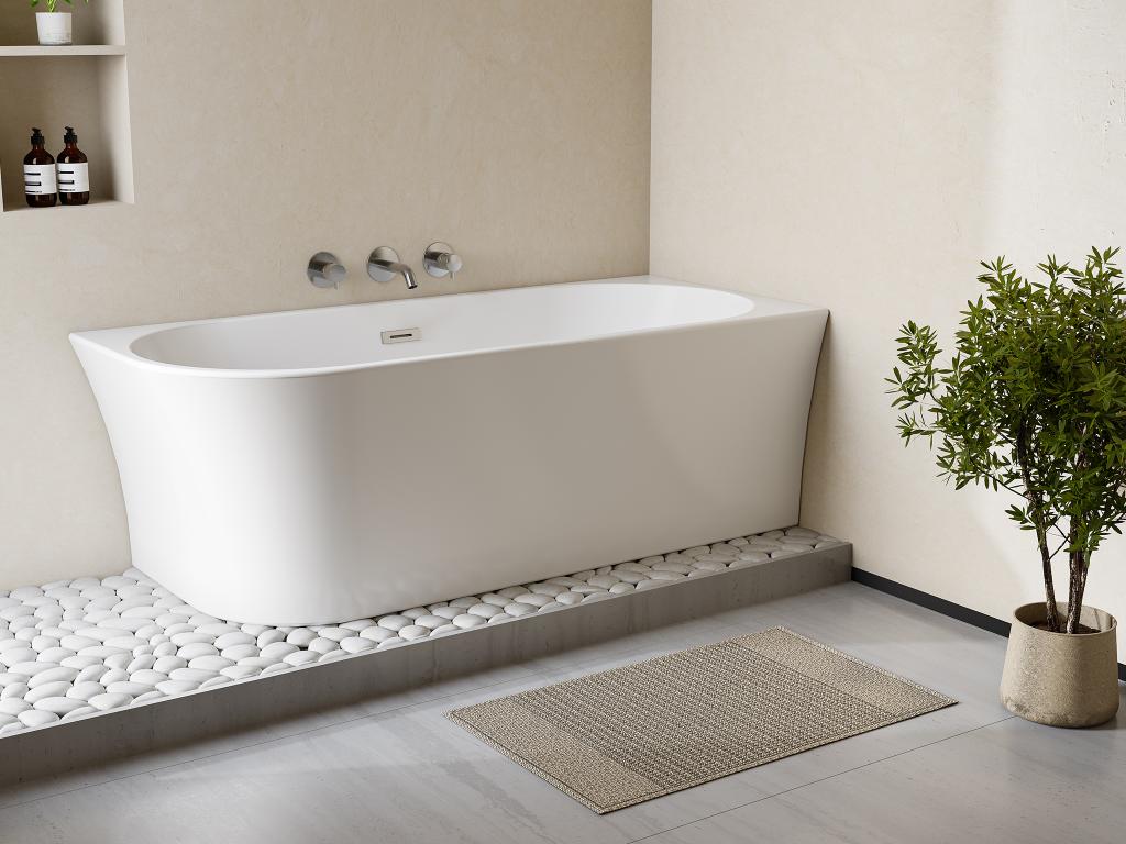 Bañera esquinera - 201 L - 150 x 75 x 59 cm - Blanco - Acrílico - ángulo derecho - PONTICOLA