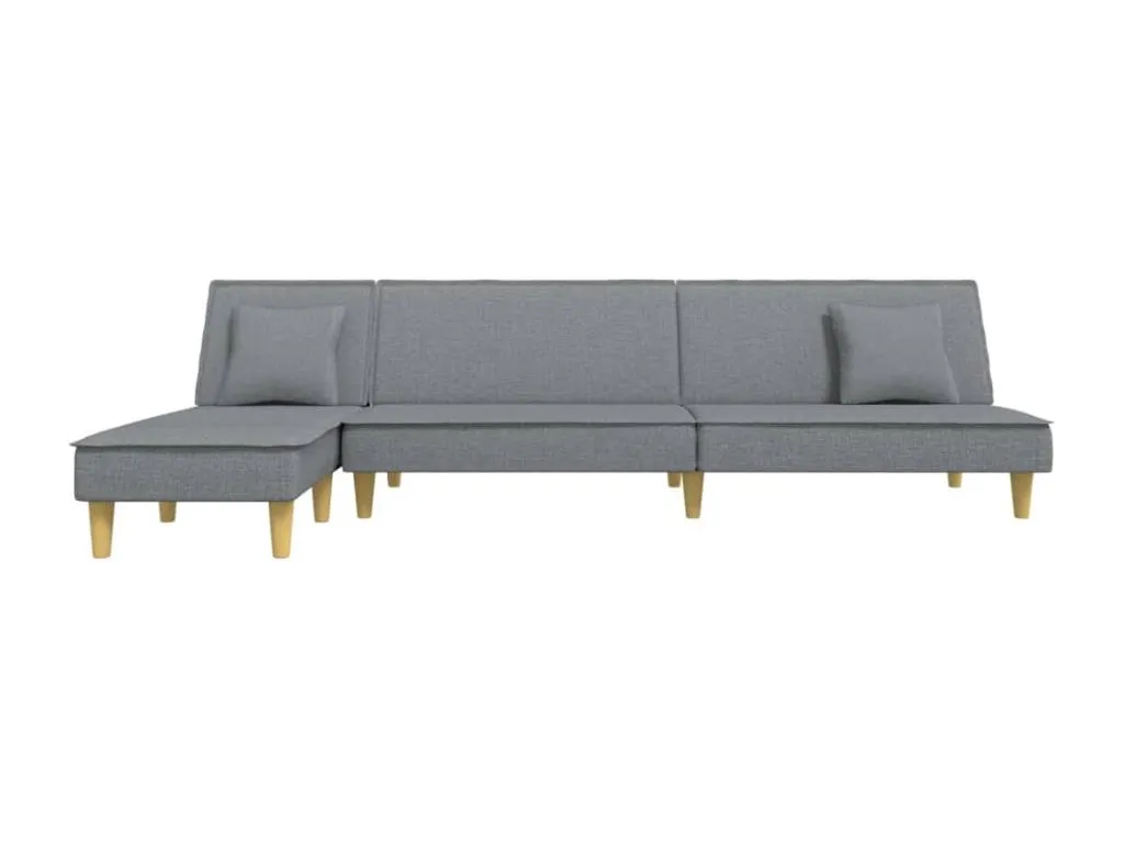 Sofá cama en forma de L tela gris claro 255x140x70 cm 67306NBAP