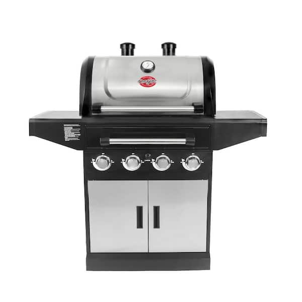 Flavor Pro 4-Burner Propane. Wood Gas Grill with Multi-Fuel Flavor Drawer in Silver