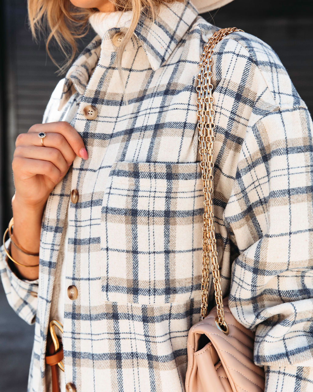 Fall Plaid Vibes Long Line Jacket - Se7enfashion