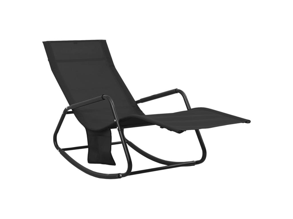 Sillón lounge Acero y textileno Negro