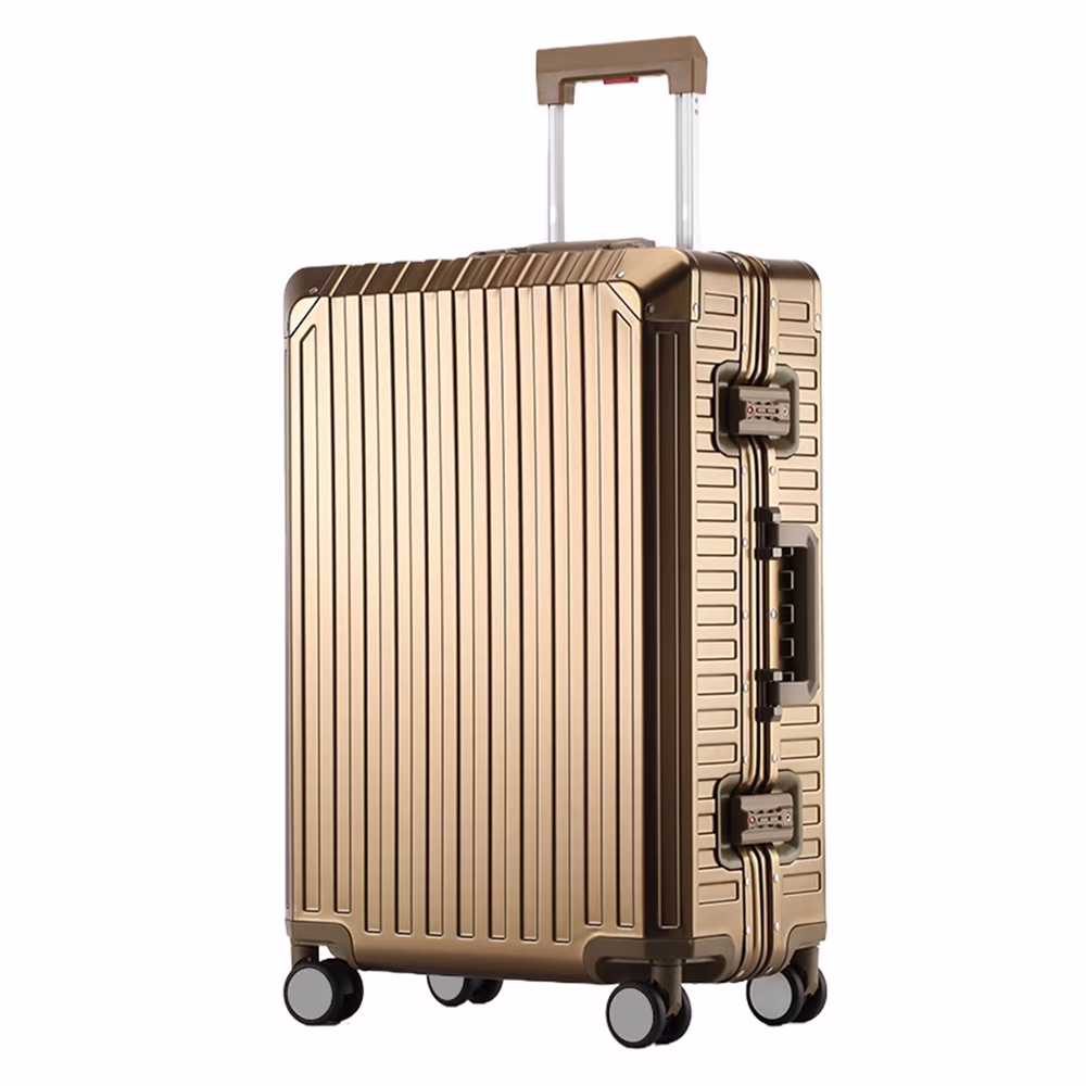 All Aluminum Magnesium Hardshell Carry On Luggage with Lock, Airline Approved Hardside Carry on Suitcase with Spinner Wheels, Checked Metal Rolling Luggage Case for Travel, Business - Image 5