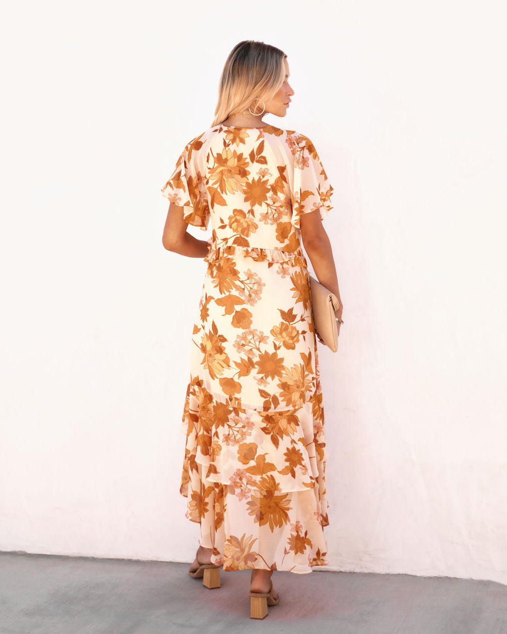 Castano Floral Ruffle Midi Dress - FINAL SALE - Se7enfashion