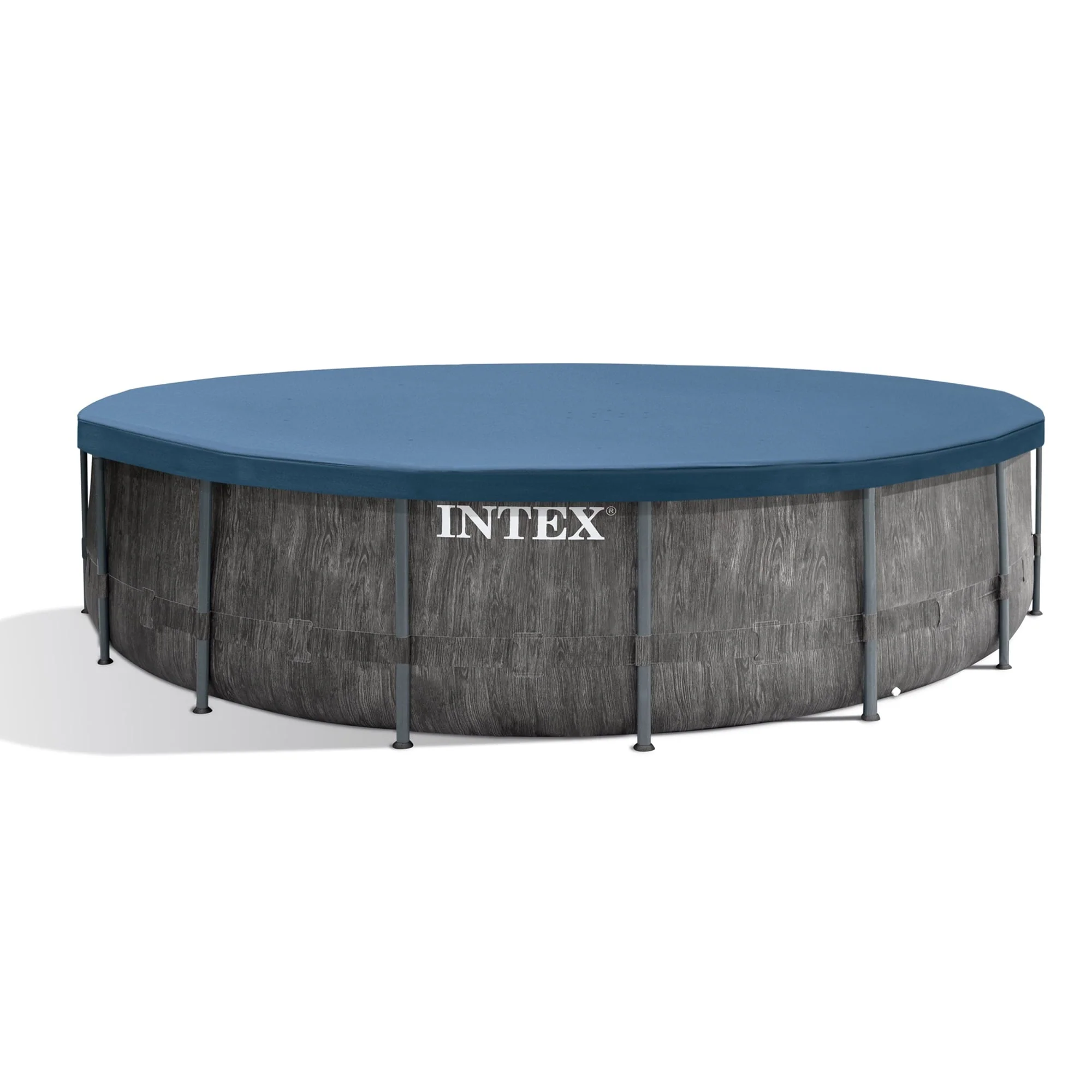 Intex Greywood Prism Frame 15'x48" Round Above Ground Outdoor Swimming Pool Set - Image 3