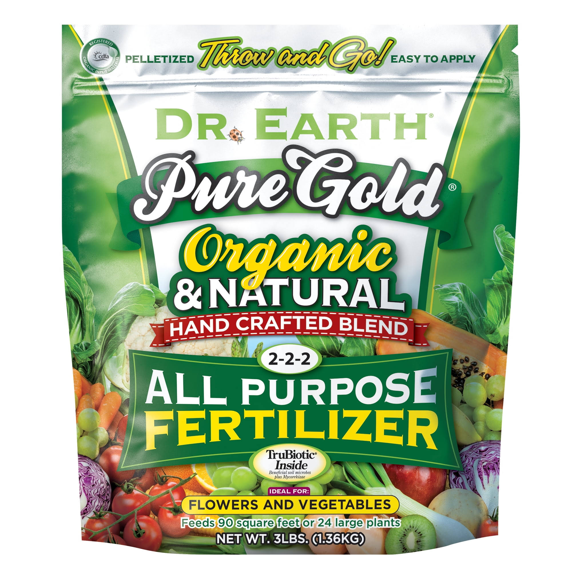 Dr. Earth Fertilizer, Pure Gold, All Purpose - 3 lbs (1.36 kg)