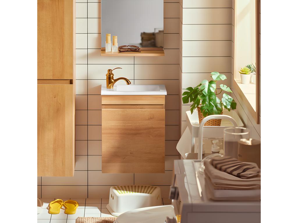 Mueble para Debajo del Lavabo Armario Colgante para Cuarto de Baño BZR169-N Cozetiq
