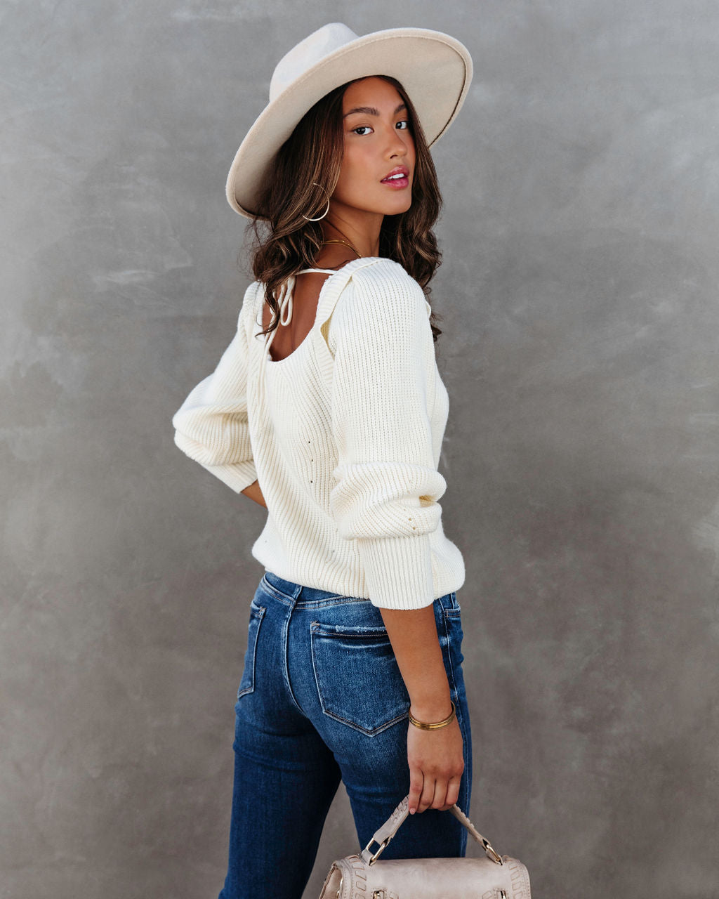 Wynter Knit Long Sleeve Top - Ivory - SALE - Se7enfashion