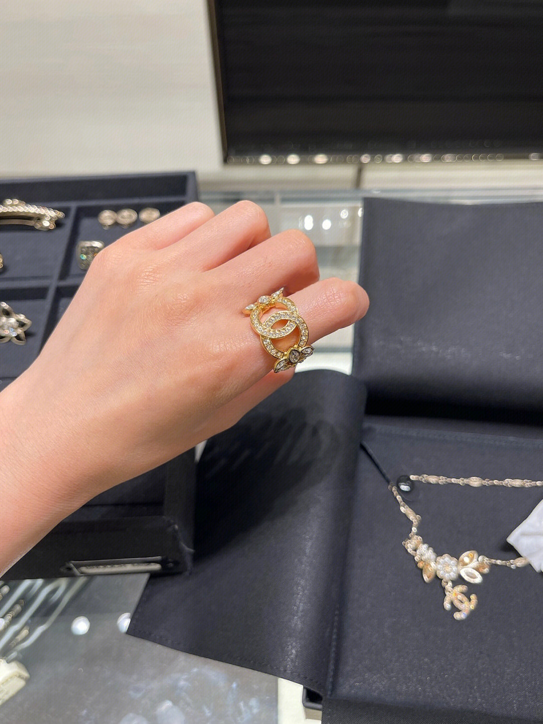Chanel Wide Hollow Ear of Wheat Ring - Original Replica Club
