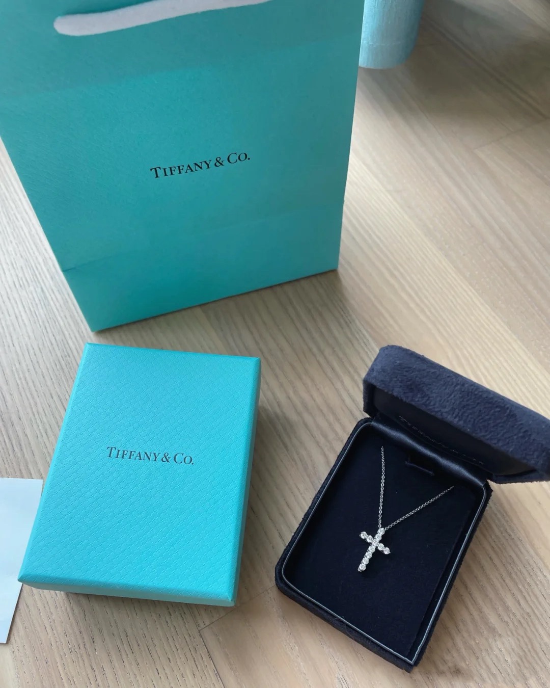 Tiffany Full Diamond Cross Pendant Necklace - Original Replica Club
