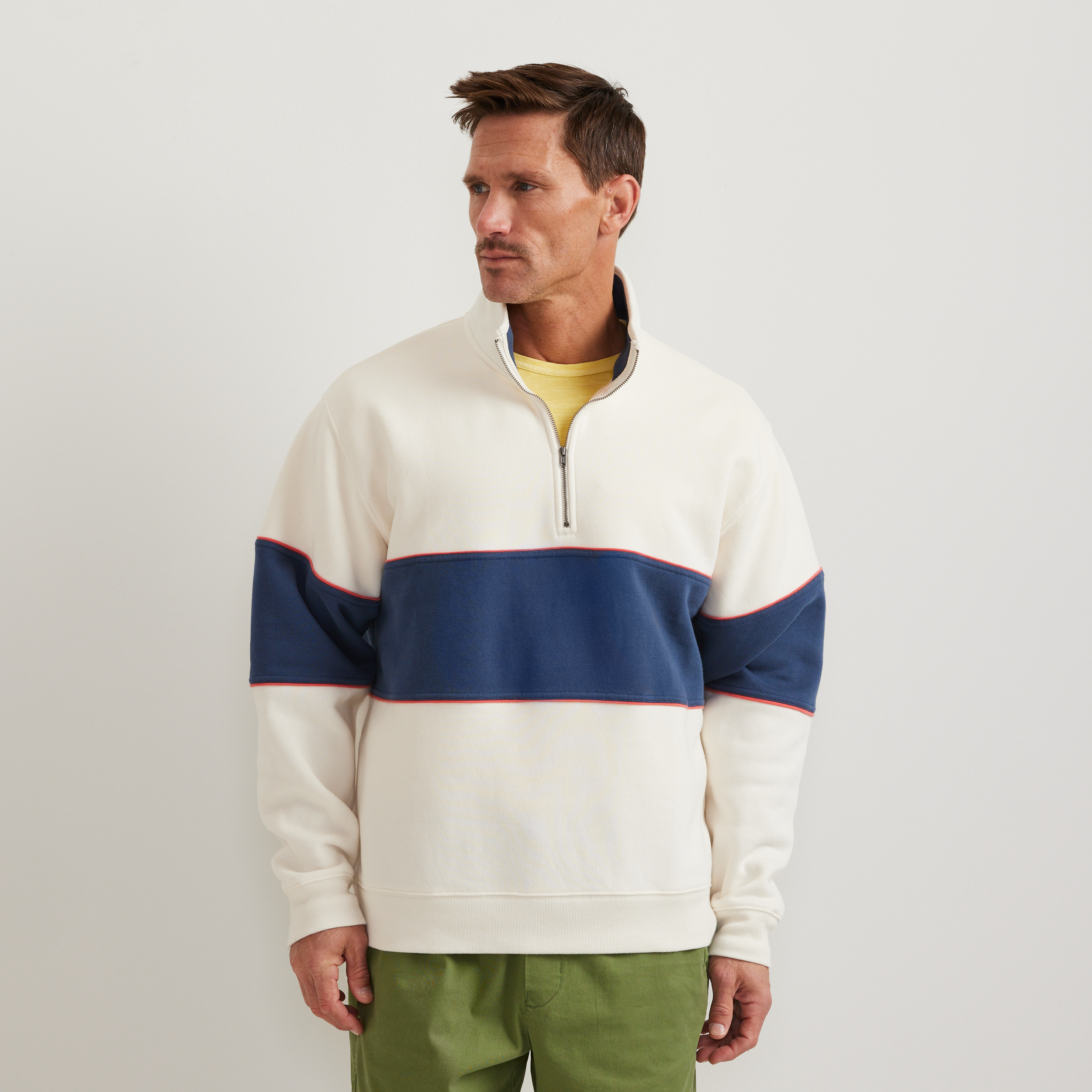 Men's Vintage Soft 1/4-Zip - Stripe - Eddie Bauer Outlet
