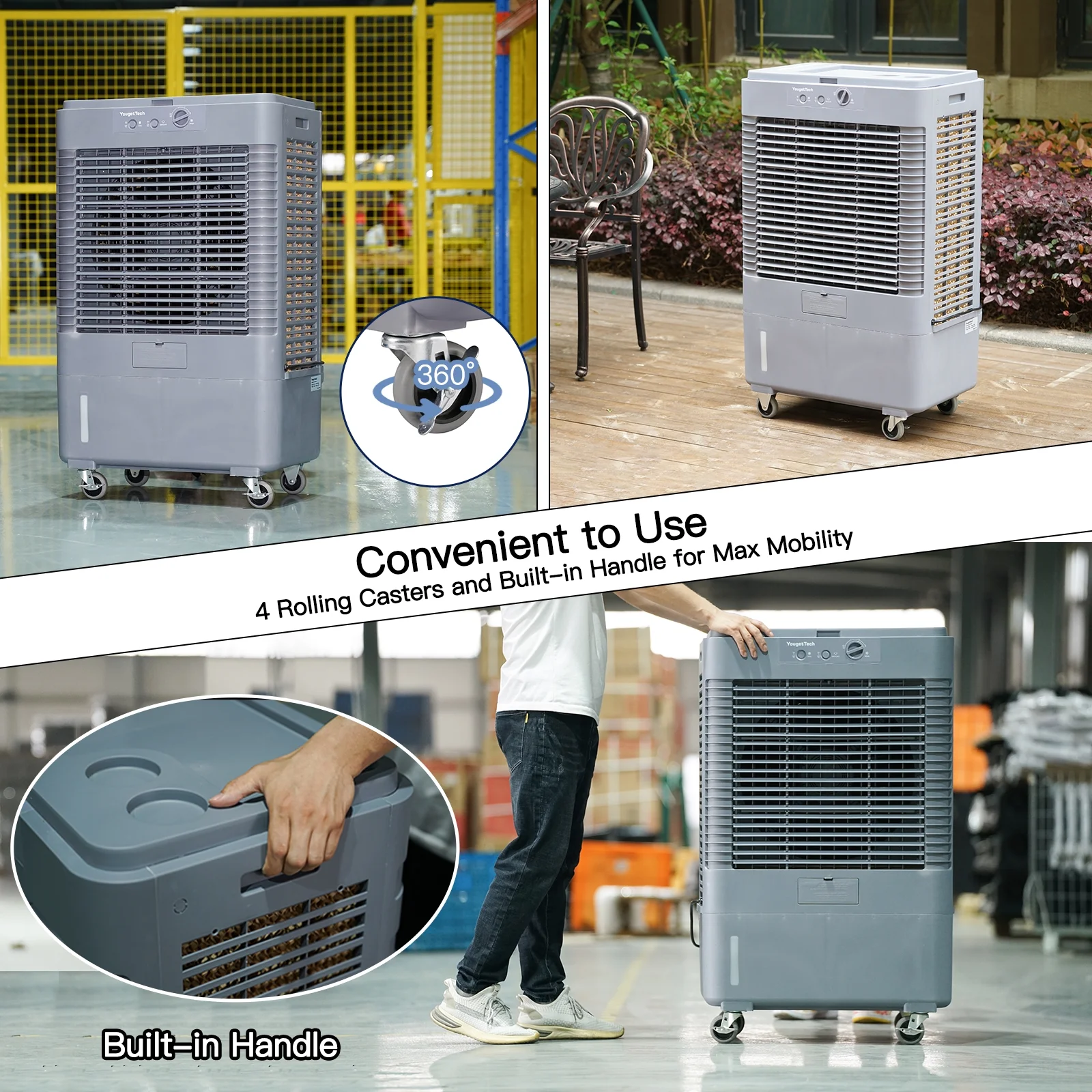 YougetTech 37'' Portable 3000CFM Evaporative Air Cooler - Image 26