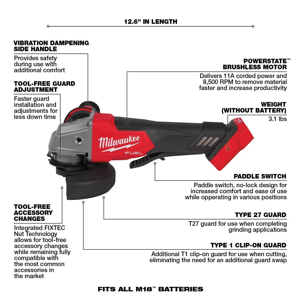 Milwaukee M18 FUEL 18V Brushless Cordless 7-Tool Combo Kit With Two 5.0 Ah Batteries - Image 7 Milwaukee M18 FUEL 18V Brushless Cordless 7-Tool Combo Kit With Two 5.0 Ah Batteries - Image 7