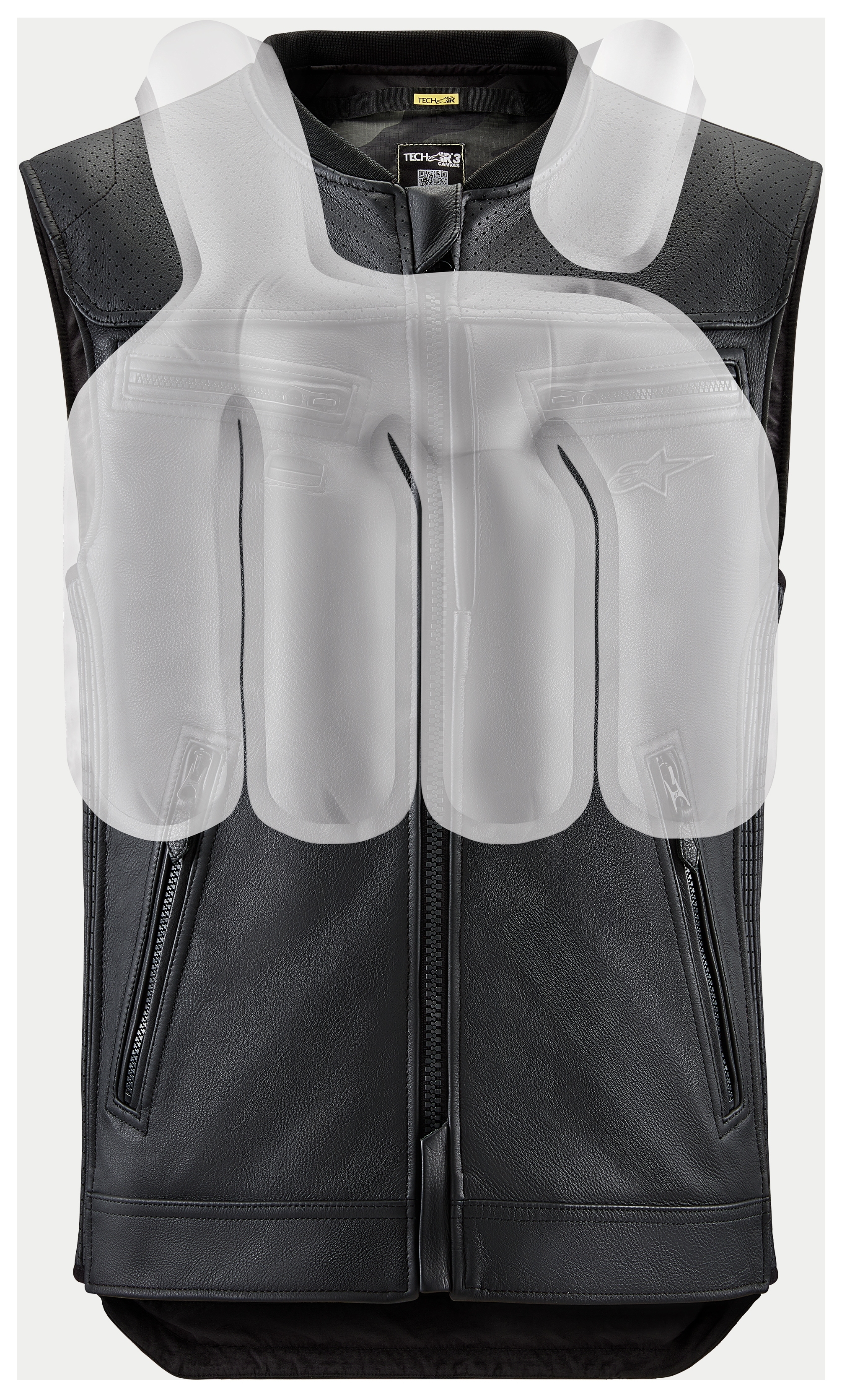 SportsBikeShop Alpinestars Tech-Air 3 Leather Vest Airbag System Black / MD [Open Box]