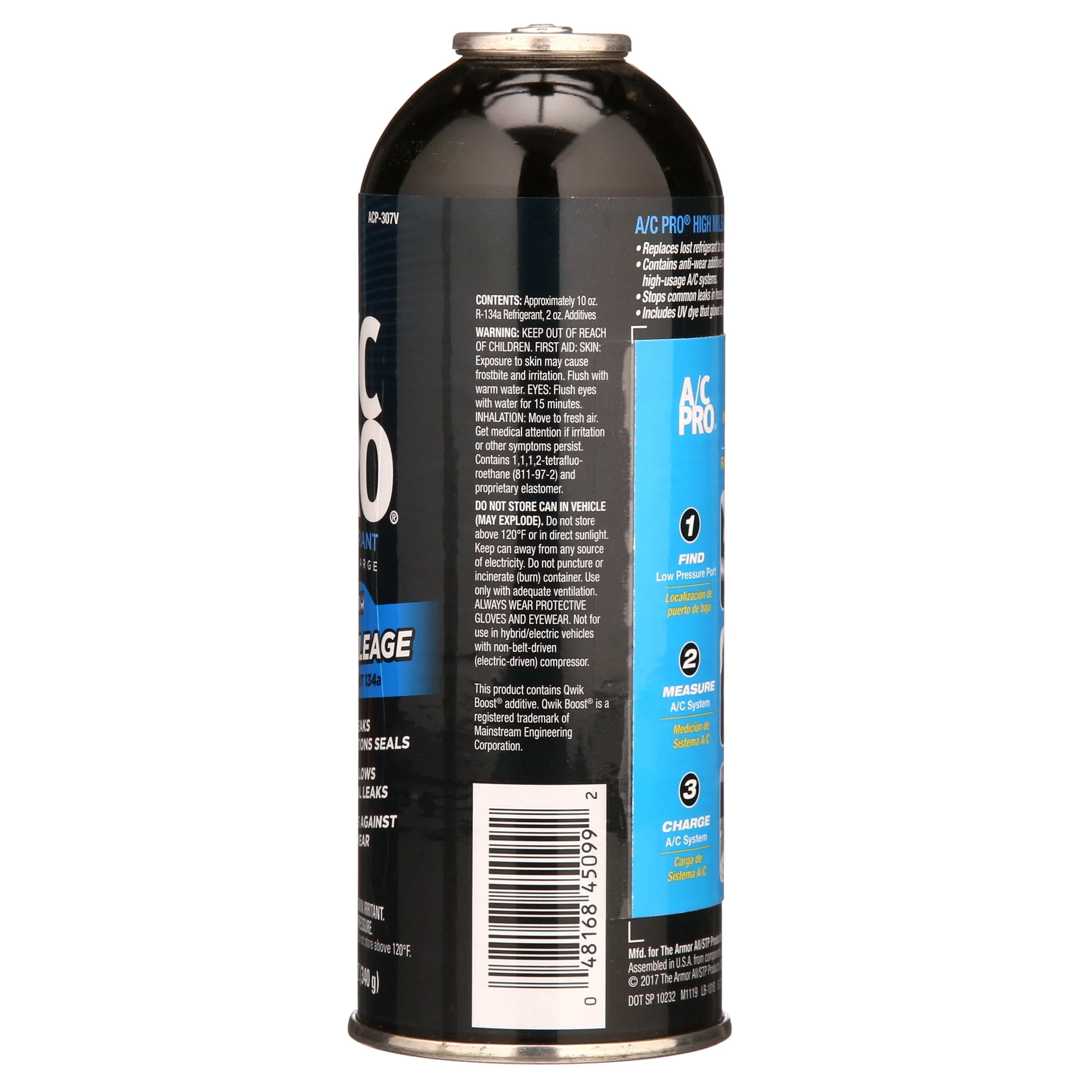 A/C Pro High Mileage R-134a A/C Recharge Auto Air Conditioner Refrigerant Refill - 12oz - Image 3