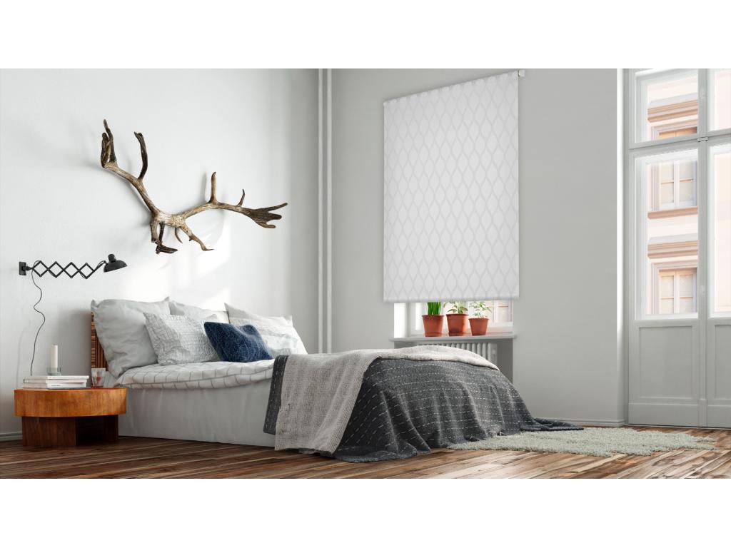 Casaplu | Estor Enrollable Translúcido de Visillo | 170 x 255 cm (Ancho por Alto) Tamaño de Tela 167 x 250 cm | Modelo DAVOS Color Blanco/Gris