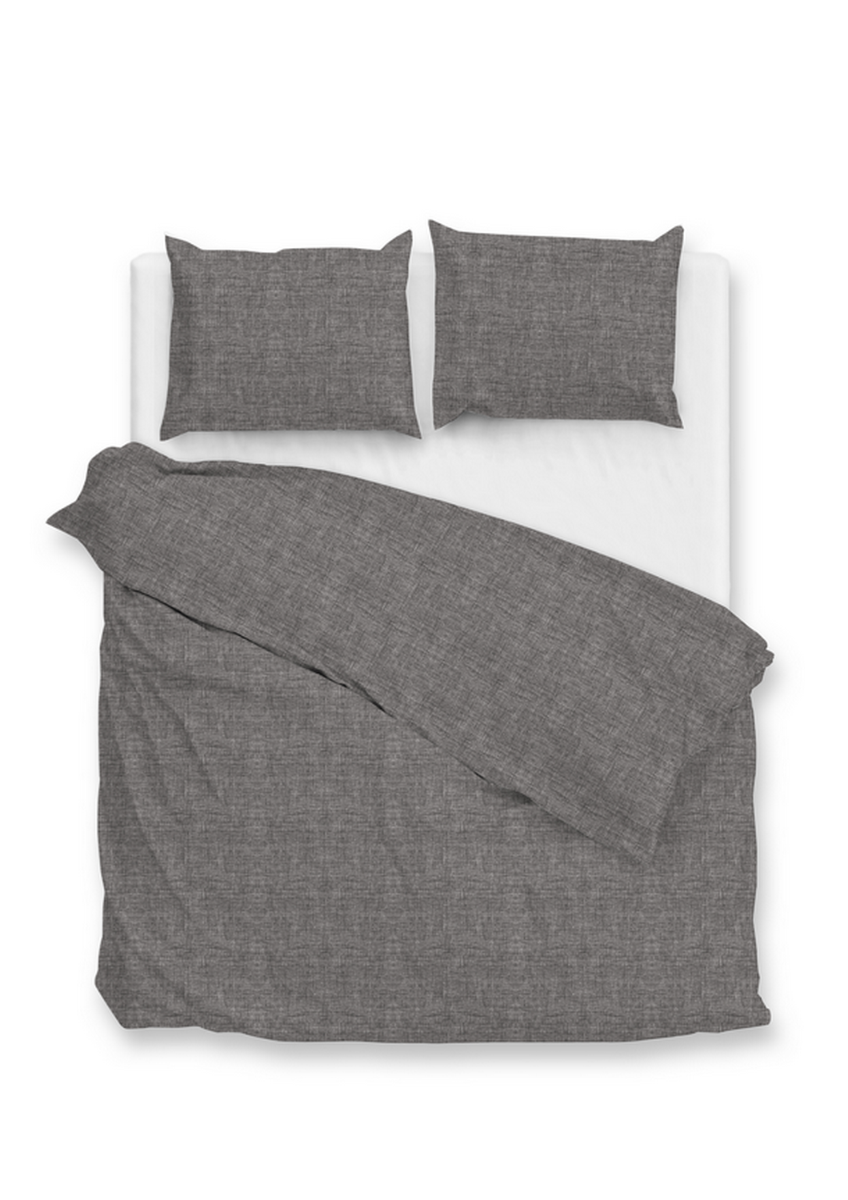 Zo Home Dekbedovertrek Flanella di Lino - dark grey