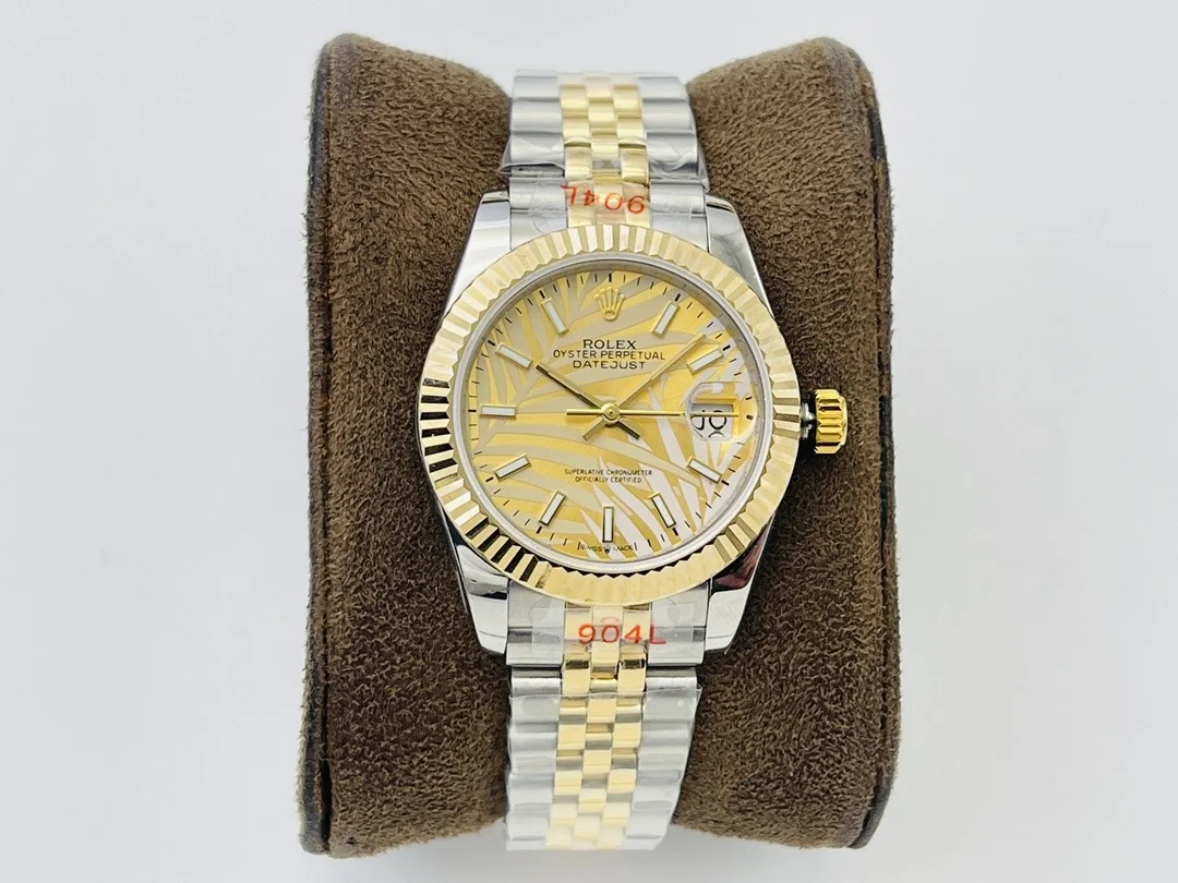 Rolex Datejust 36mm Gold Palm Motif Dial 126233