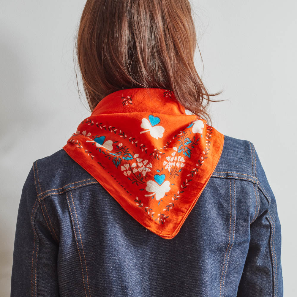 Moismont x Merci -  Bandana Trèfle - Orange