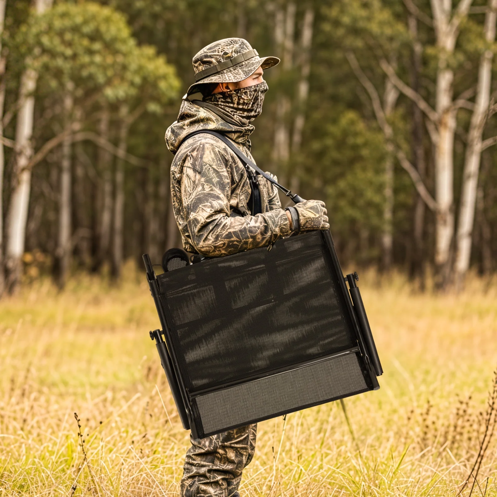 Danrelax 360- Silent Camo Hunting Blind Chair, Armrests, Side Pouch, Telescopic Legs - Image 27
