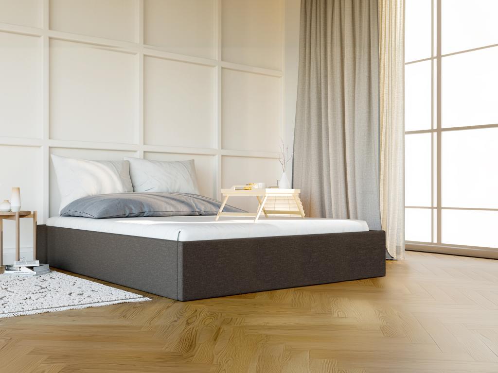 Canapé abatible de tela - 140 x 190 cm - Gris antracita - PONTOS de YSMÉE