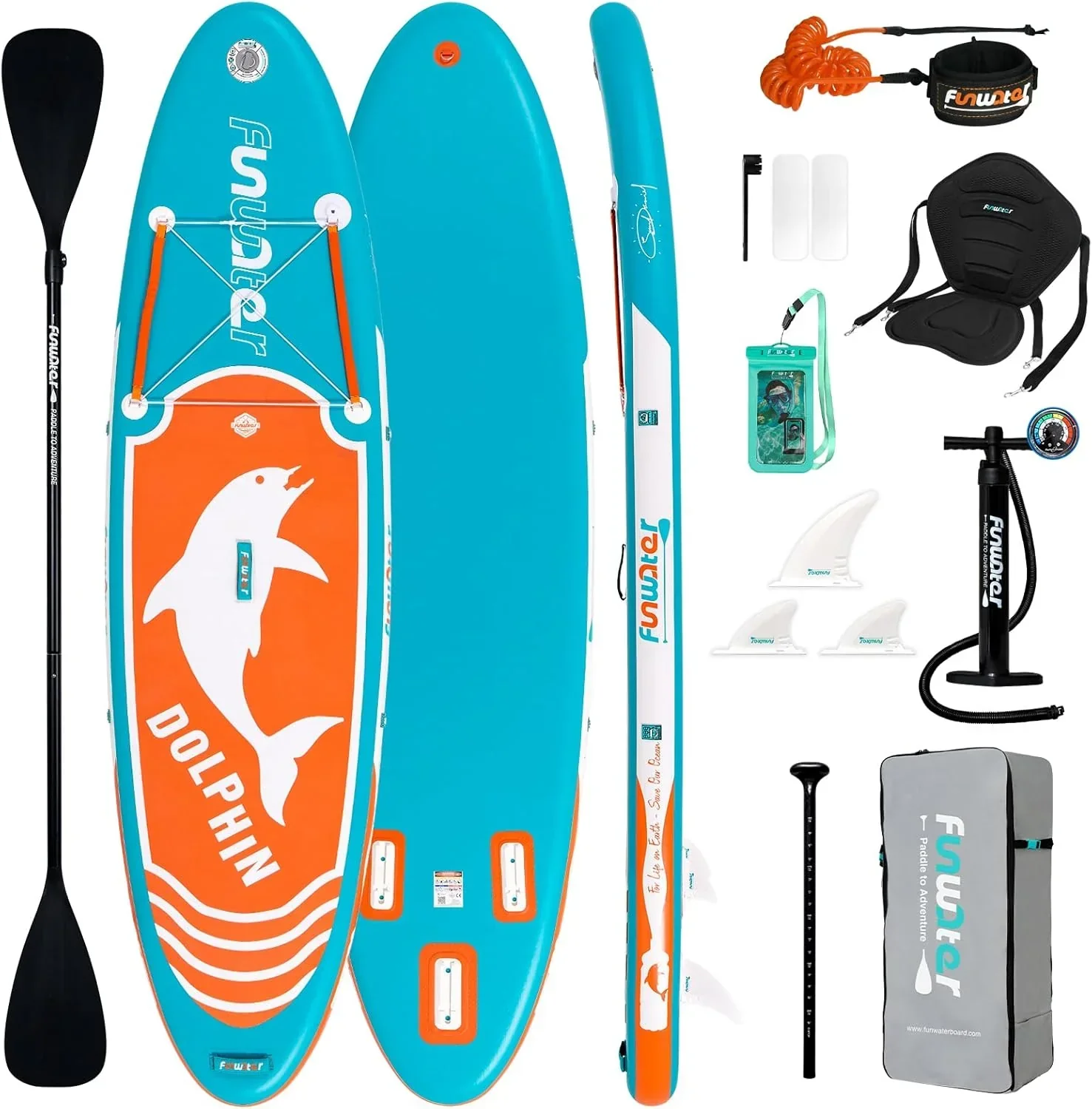 FunWater Inflatable Stand Up Paddle Board, 11 ft x 32 in x 6 in - SUP Paddle Accessories - Image 3 FunWater Inflatable Stand Up Paddle Board, 11 ft x 32 in x 6 in - SUP Paddle Accessories - Image 3