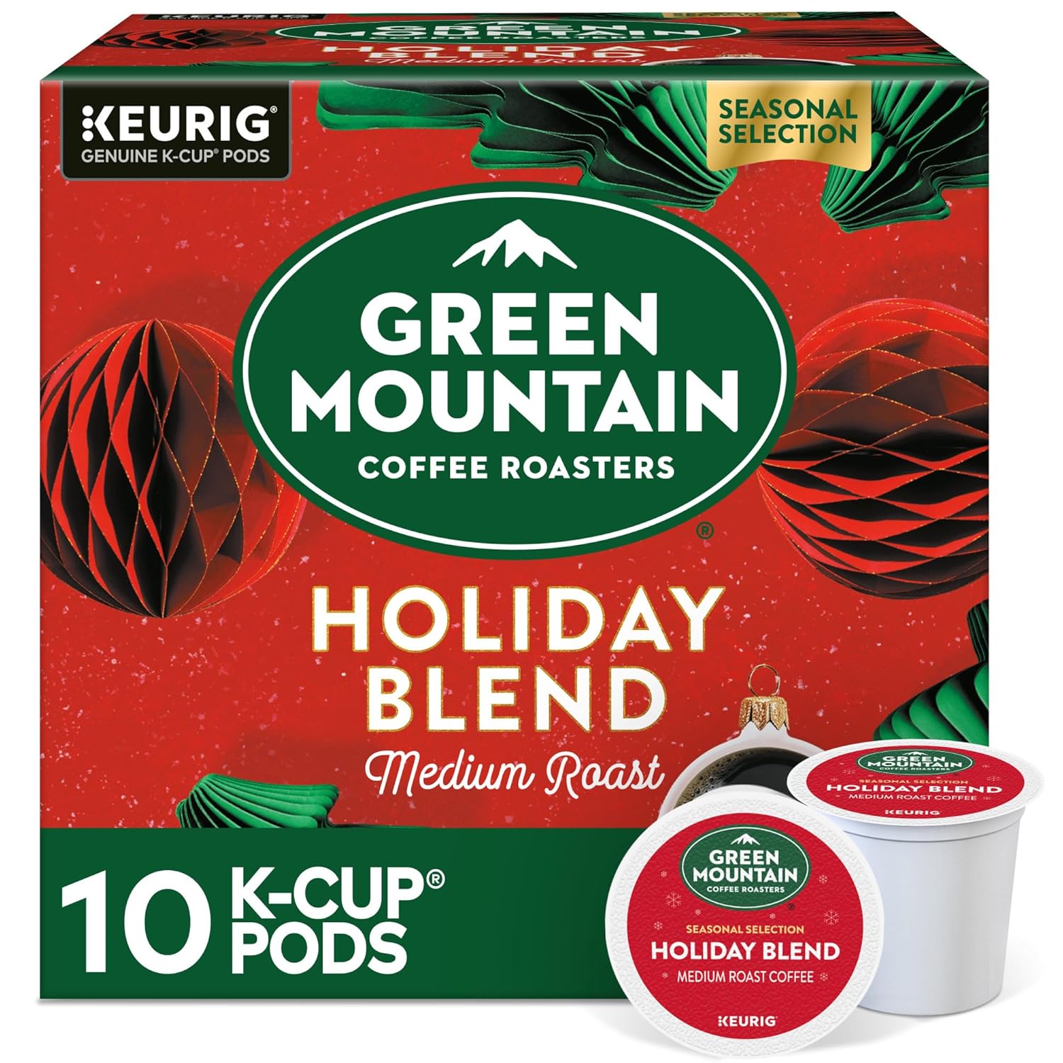 Green Mountain Coffee Roasters K-Cups. Holiday Blend. 10 Count