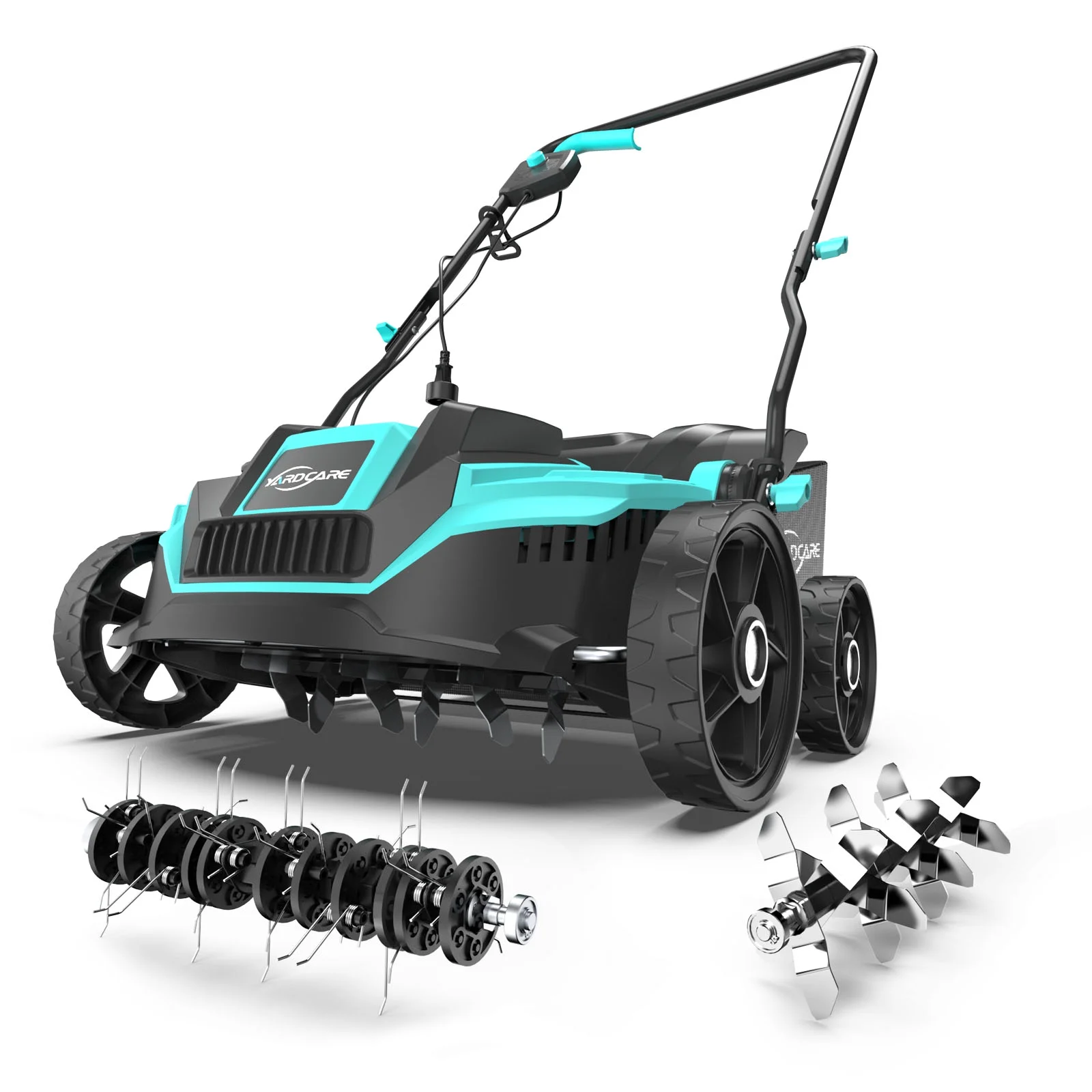 2-in-1 Scarifier and Dethatcher -C Deep Soil Revitalization with High-Torque Motor, Adjustable Depth Control, Dual Safety Switch & Removable 10.5-Gallon Thatch Bag - Image 8