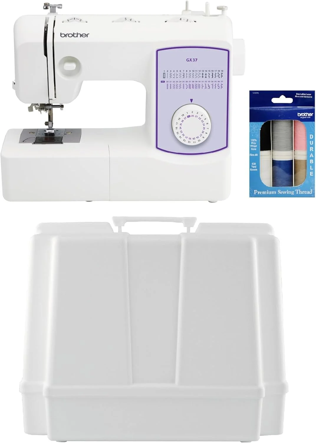 Brother sewing machine, GX37, 37 built-in stitches, 6 sewing feet included