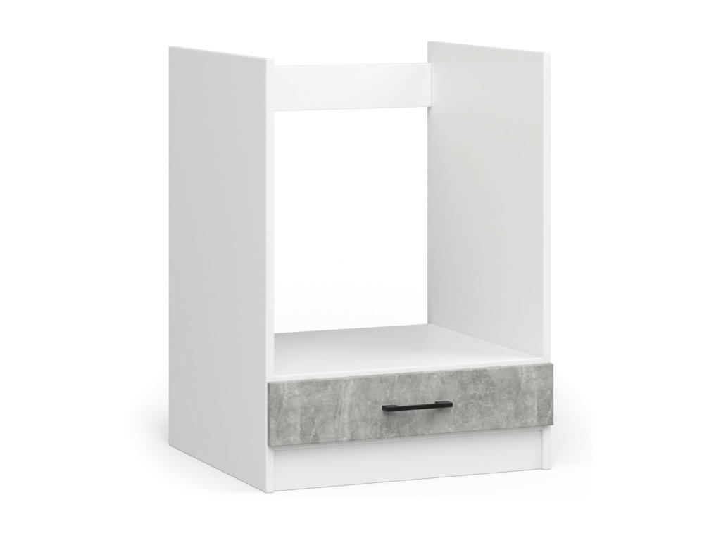 Armario de cocina para horno S60 sistema Homelyvo Blanco 60 cm 1 puerta color Hormigón mate 1 estante 60x55x82 cm