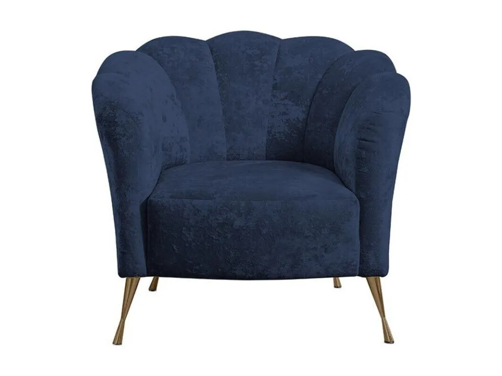 Sillón Nidovia tapizado azul 78x87x83 cm con patas de metal. fnf3063920