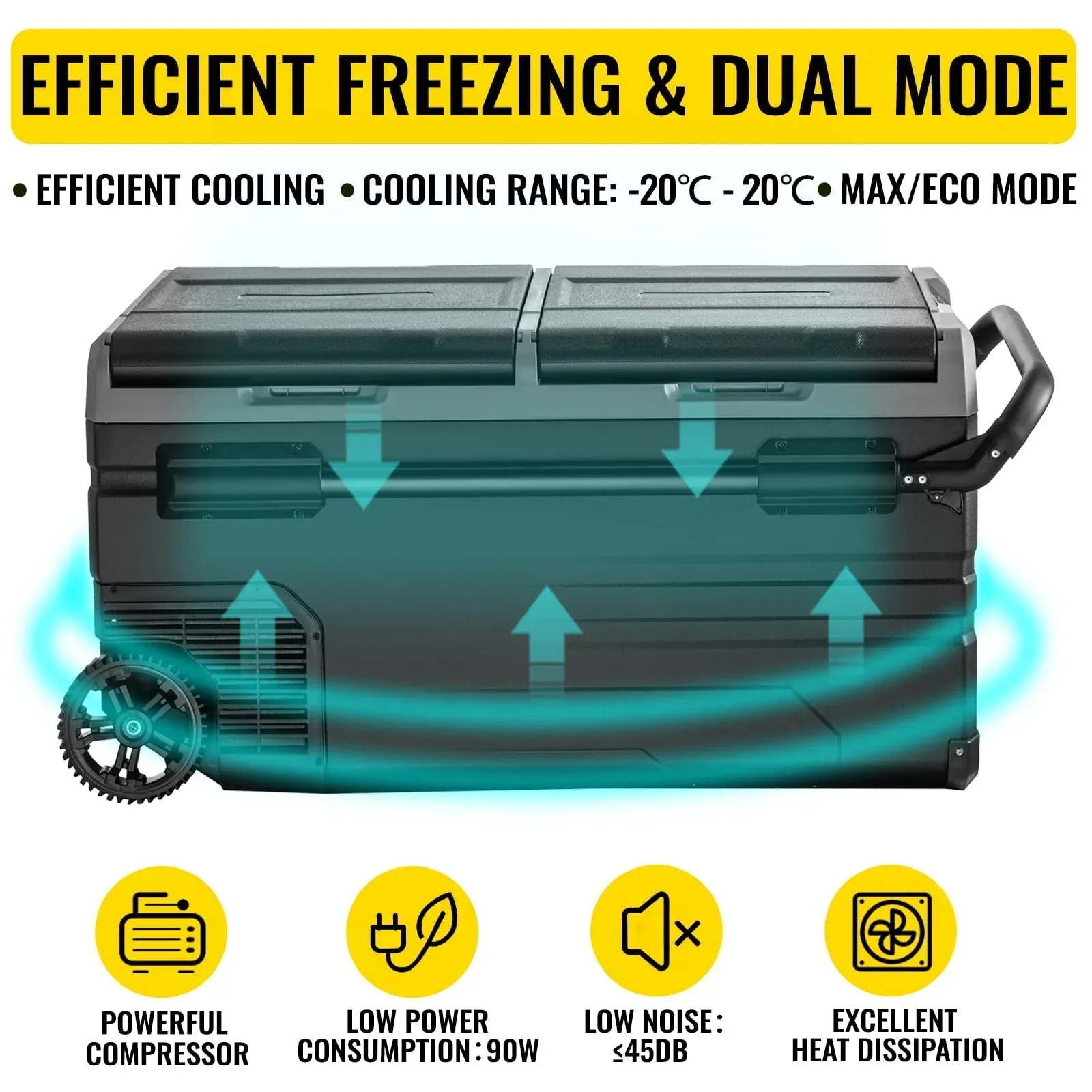 BENTISM 100Qt Portable Car Freezer Refrigerator 95L 12/24V - TWW95 - Image 4 BENTISM 100Qt Portable Car Freezer Refrigerator 95L 12/24V - TWW95 - Image 4