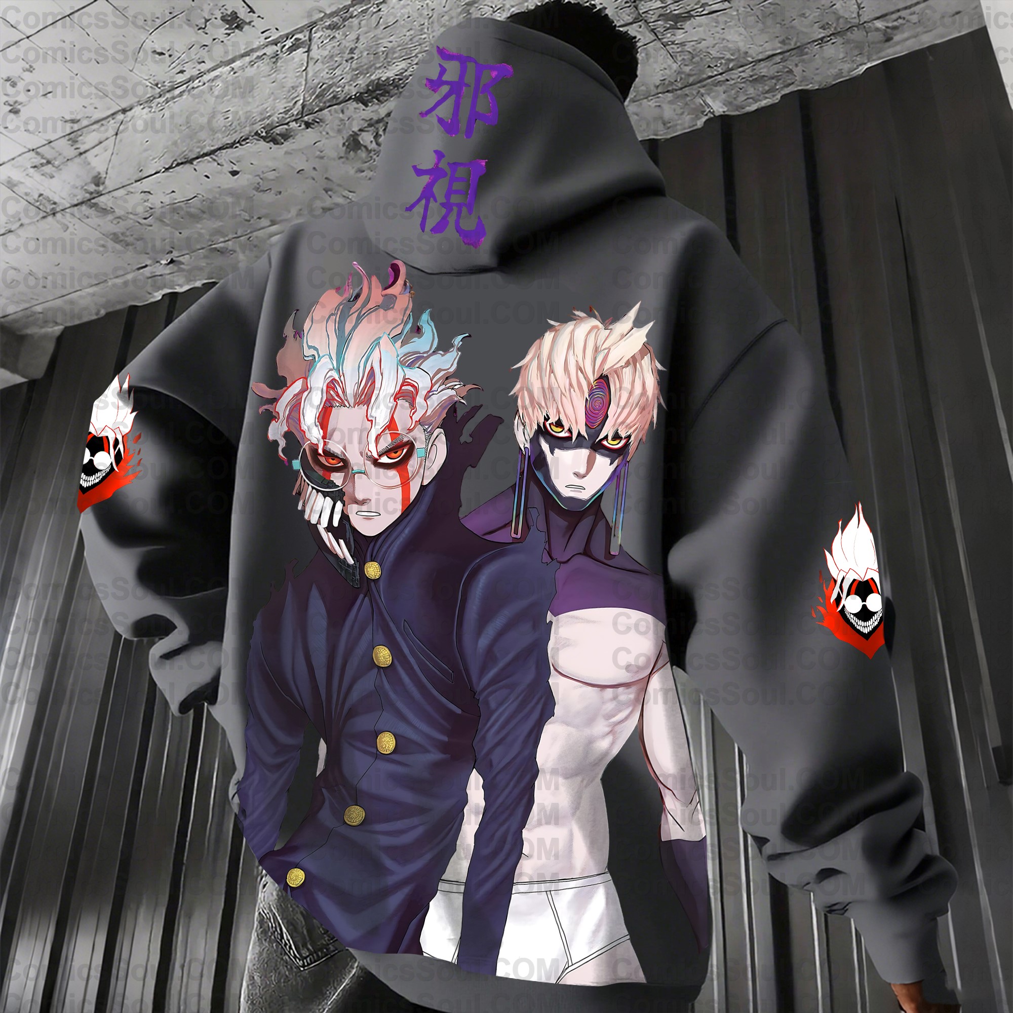 Unisex Anime Graphic Streetwear Wintage Plush Hoodie