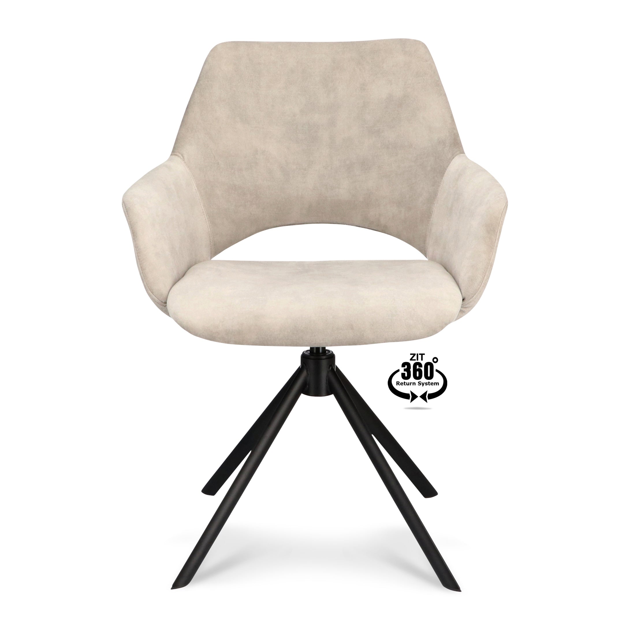 Blokker Oyster Eetkamerstoel - Fluweel - Beige