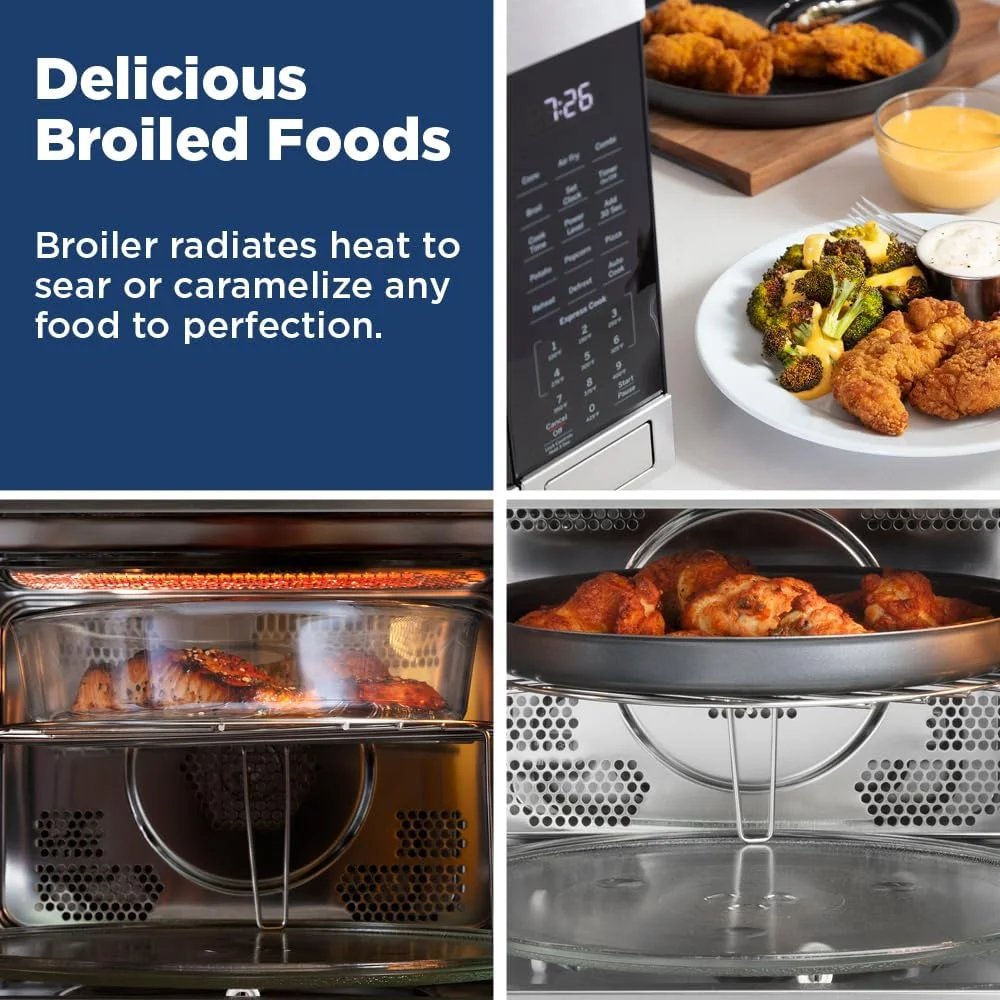 GE 3-in-1 Microwave Oven, 1,050 Watts Air Fryer, Broiler & Convection 1.0 Cu. Ft - Image 7