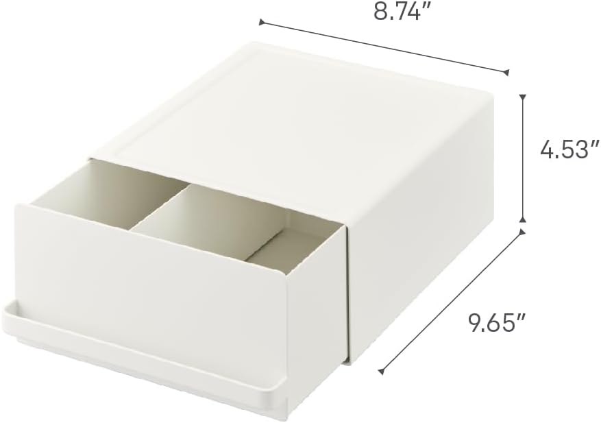 Yamazaki Home Tower Kitchen Appliance Rack With Drawers - Space-Saving Under-Appliance Storage Organizer For Sugar, Tea Packs, Mixers, Coffee Makers, Electric Pots - Steel