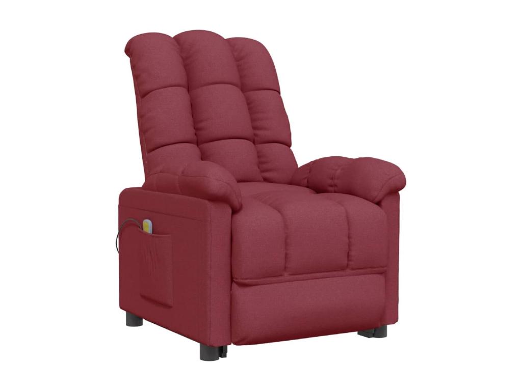 Sillón de masaje de tela rojo tinto